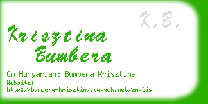 krisztina bumbera business card